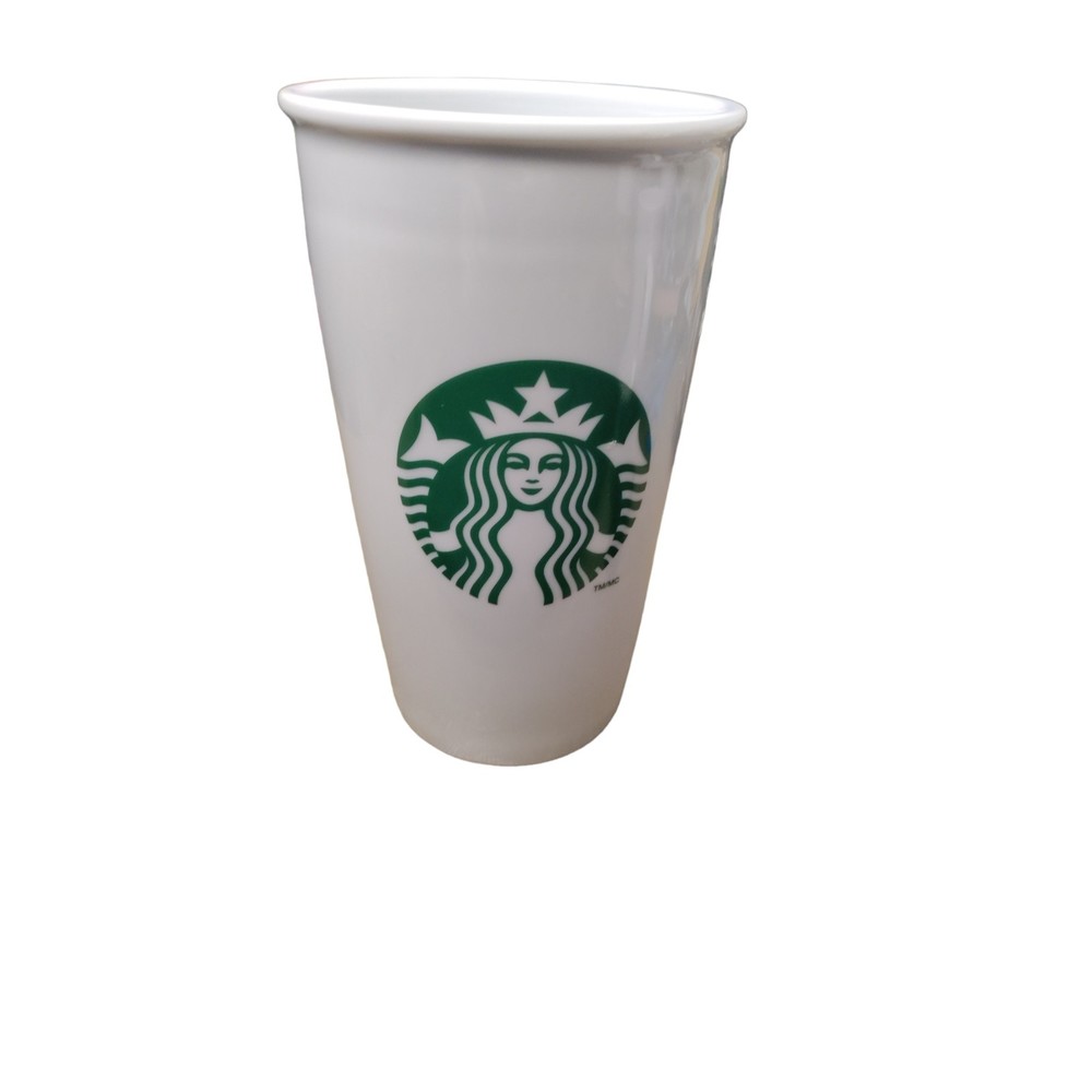 Starbucks Checklist 12 oz porcelain coffee cup Travel Mug Tumbler 2011 NO LID